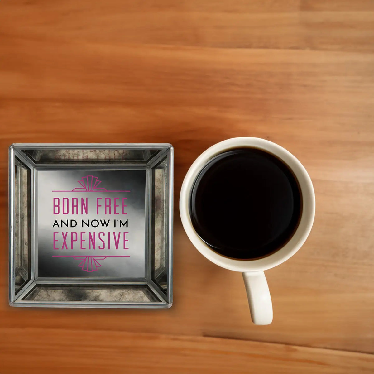 "I'm Expensive" Mirrored Trinket Dish Tray