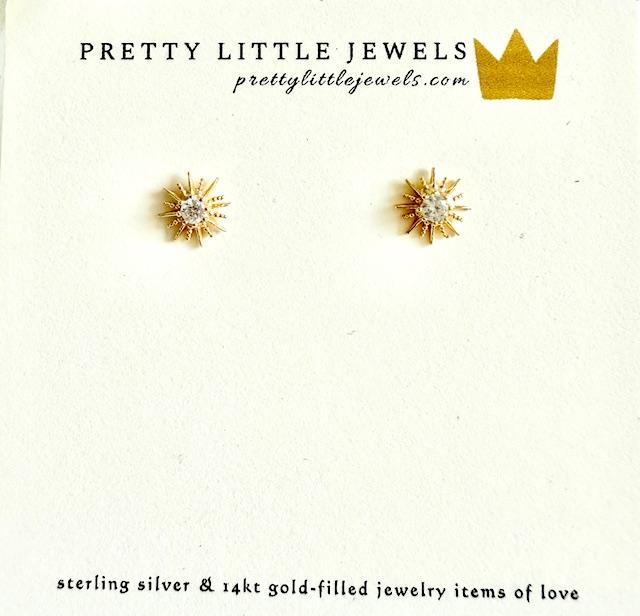 Gold Vermeil Petite Bezel CZ Star Post Earrings