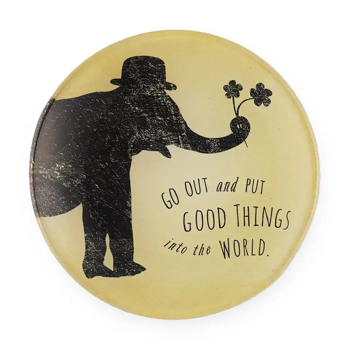 Do Good Elephant Decoupage Small Plate
