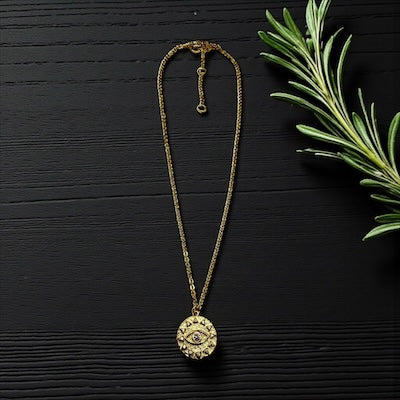 Gold Vermeil & CZ Dainty Evil Eye Protection Necklace