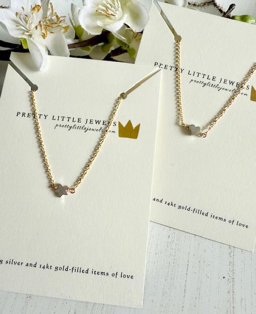 Pixie Heart Necklace - 14k Gold Vermeil & Sterling Silver