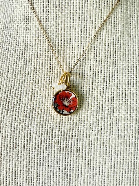 Pretty Poppy 14kt Vermeil & Moonstone Necklace
