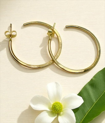 Gold Vermeil Thick Open-Hoop Post Earrings