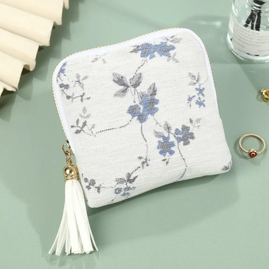 Floral Jacquard Jewelry Pouch