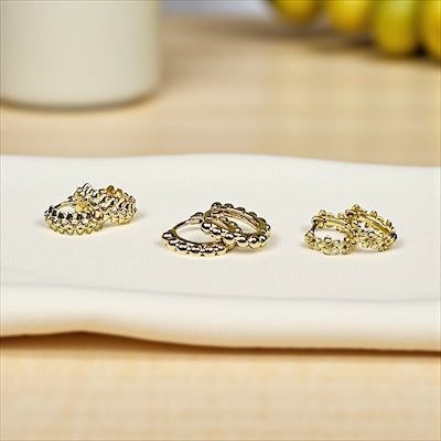 Gold Vermeil Petite Huggie Earrings w/ CZ stones