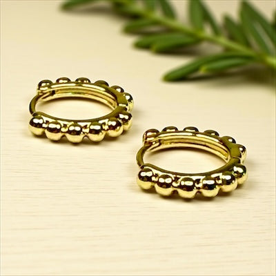Gold Vermeil Simple Shiny Huggie Earrings