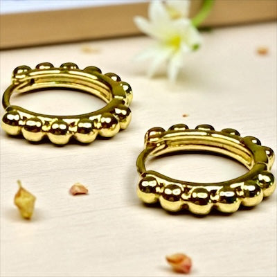 Gold Vermeil Simple Shiny Huggie Earrings