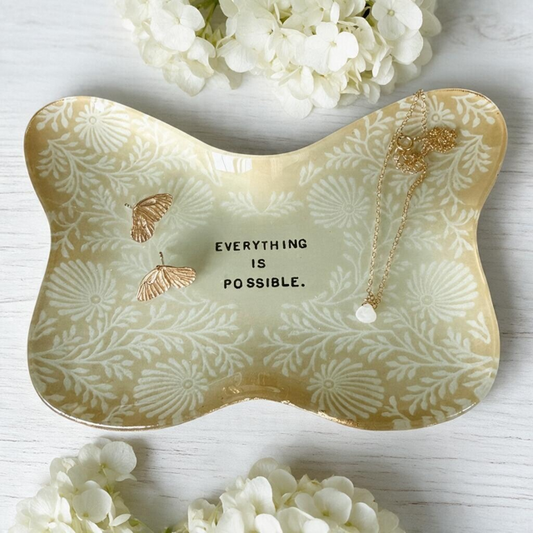 Everything is Possible Butterly Decoupage Plate