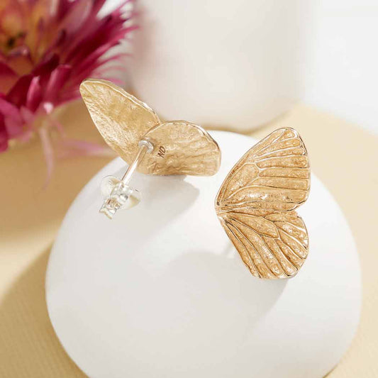 Ethereal Bronze Butterfly Post Earrings