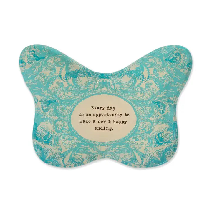 Happy Ending Butterly Decoupage Plate