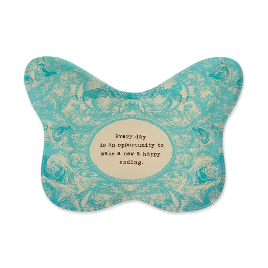 Happy Ending Butterly Decoupage Plate