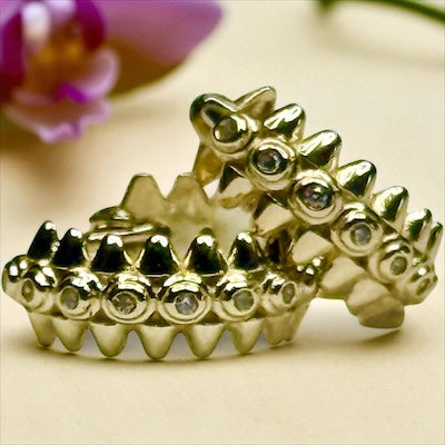 Gold Vermeil Petite Huggie Earrings w/ CZ stones