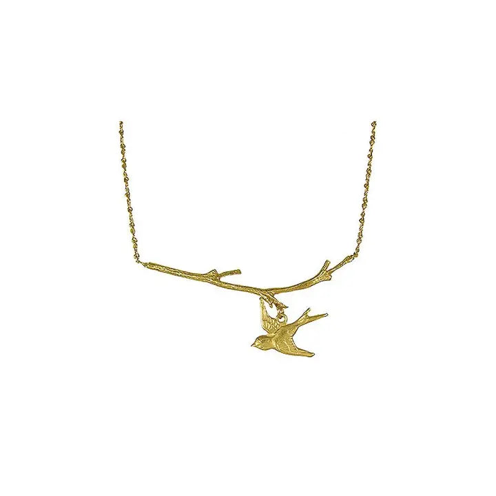 18kt Gold Vermeil Bird on a Branch Necklace