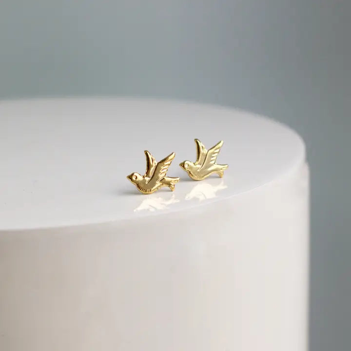 14kt Gold Vermeil Bird Post Earrings