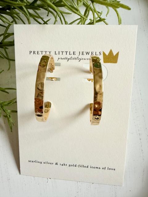 Gorgeous 24K Gold Vermeil Post Hoop Earrings