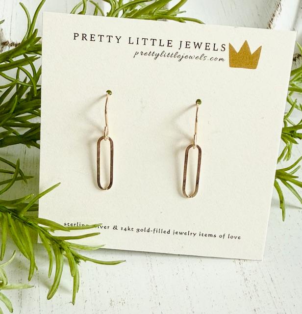 Sterling Silver and Gold Vermeil Petite Paperclip Link Earrings