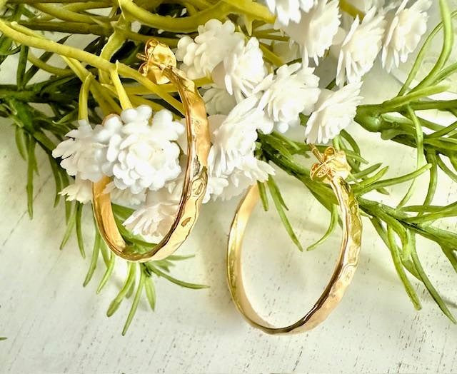Gorgeous 24K Gold Vermeil Post Hoop Earrings