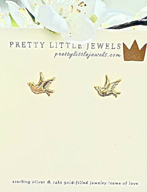 14kt Gold Vermeil Bird Post Earrings