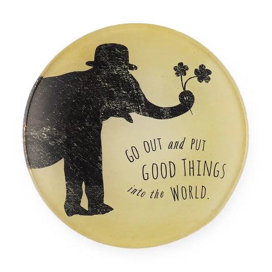 Do Good Elephant Decoupage Small Plate