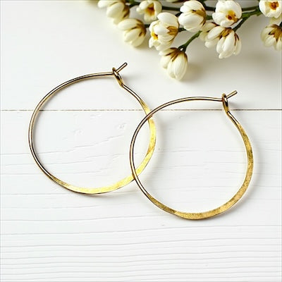 1" Gold Filled Simple Hoop Earrings
