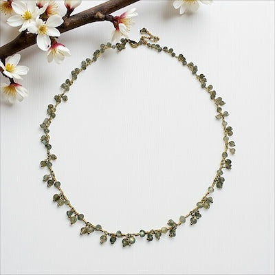 18kt Gold Vermeil & Labradorite Gemstone Dangle Necklace