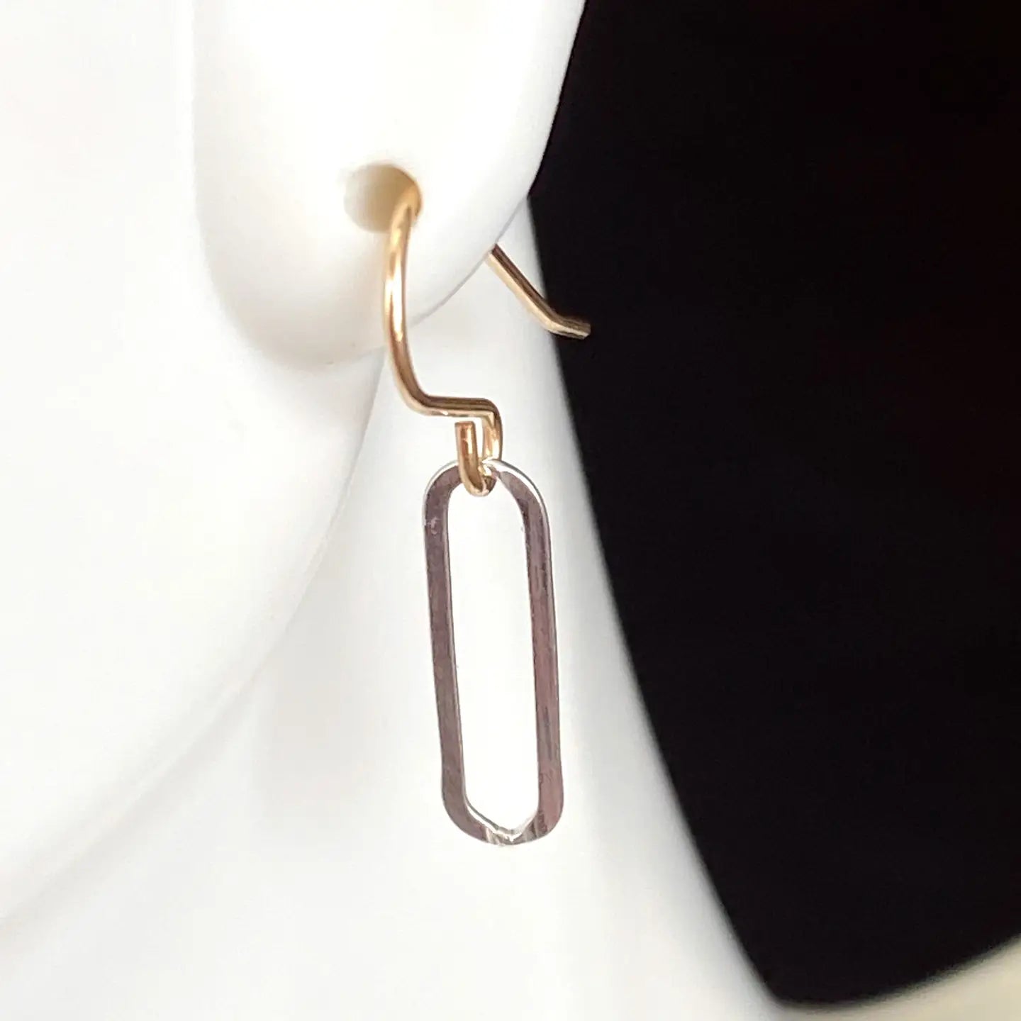Sterling Silver and Gold Vermeil Petite Paperclip Link Earrings