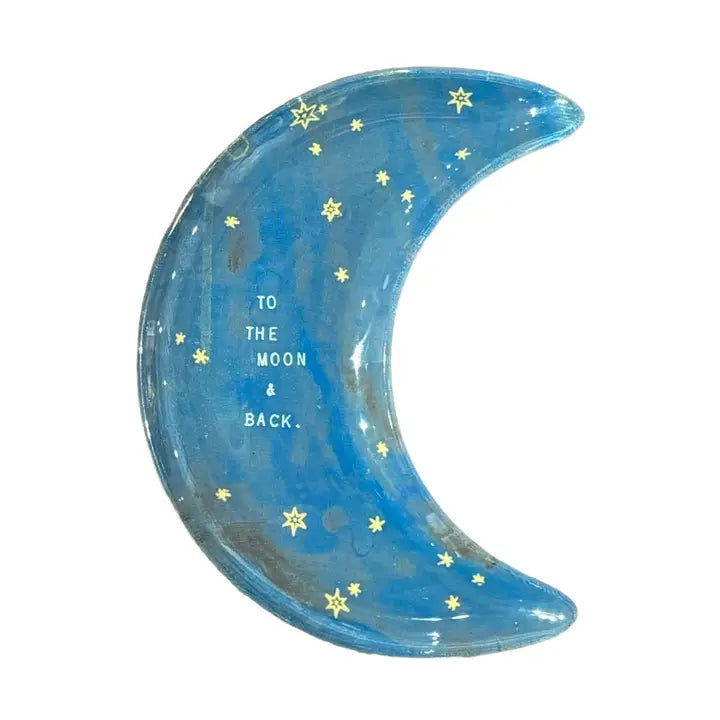 To the Moon Decoupage Plate