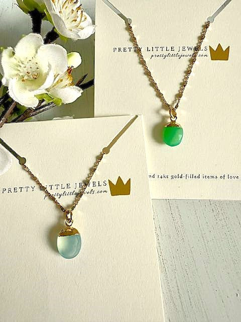 Mixed Metal Sterling Silver and Gold Vermeil Necklace with Chrysoprase Pendant