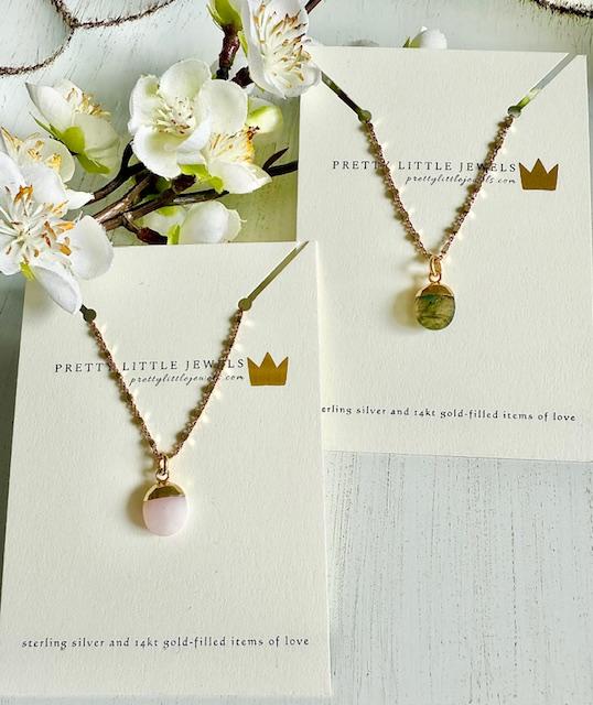 Mixed Metal Sterling Silver and Gold Vermeil Necklace with Labradorite Pendant