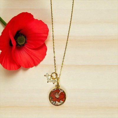 Pretty Poppy 14kt Vermeil & Moonstone Necklace