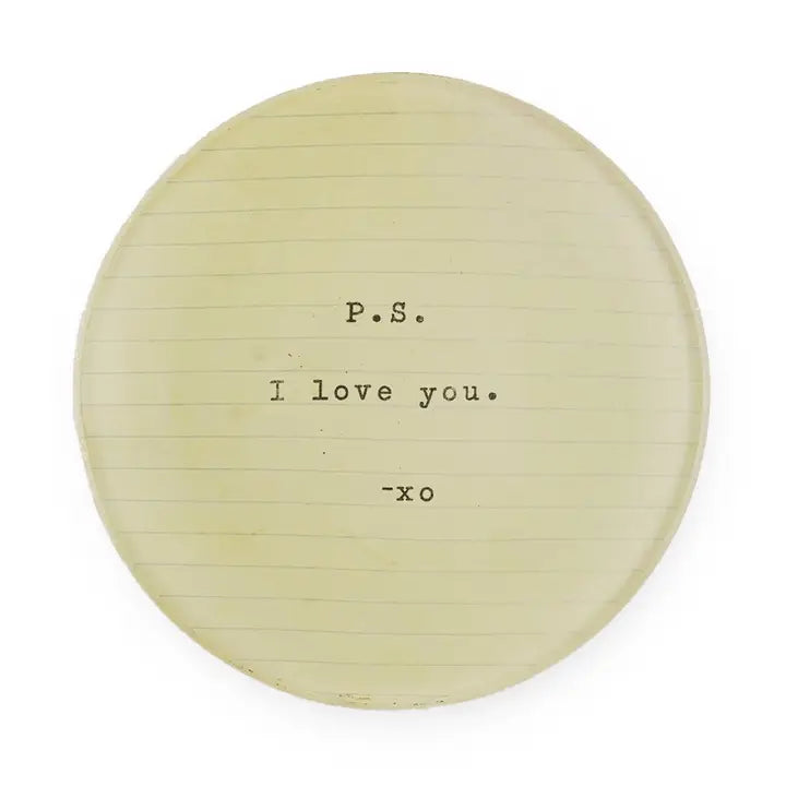 PS I Love You Decoupage Small Plate