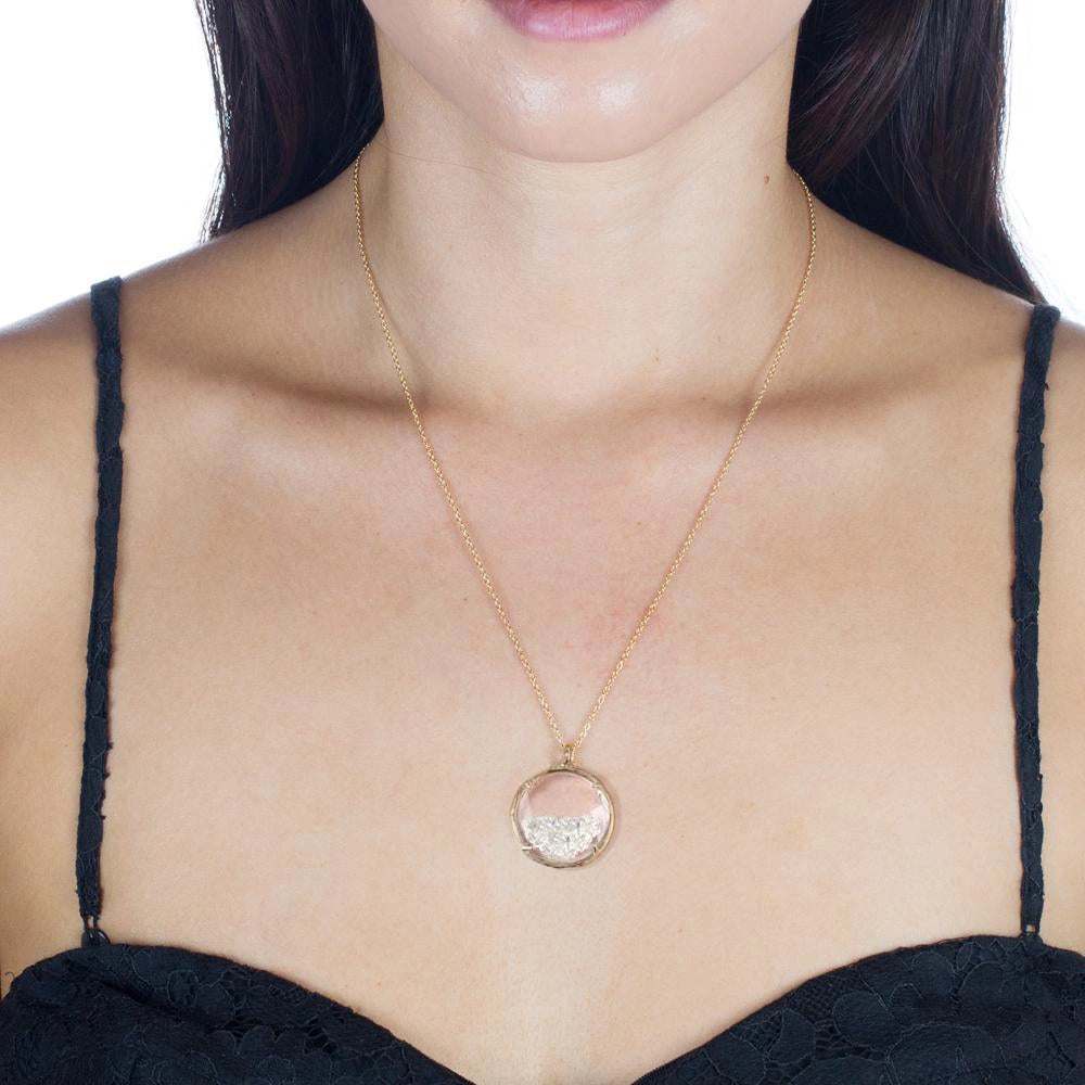Sterling Silver Shaker Necklace with Crystals