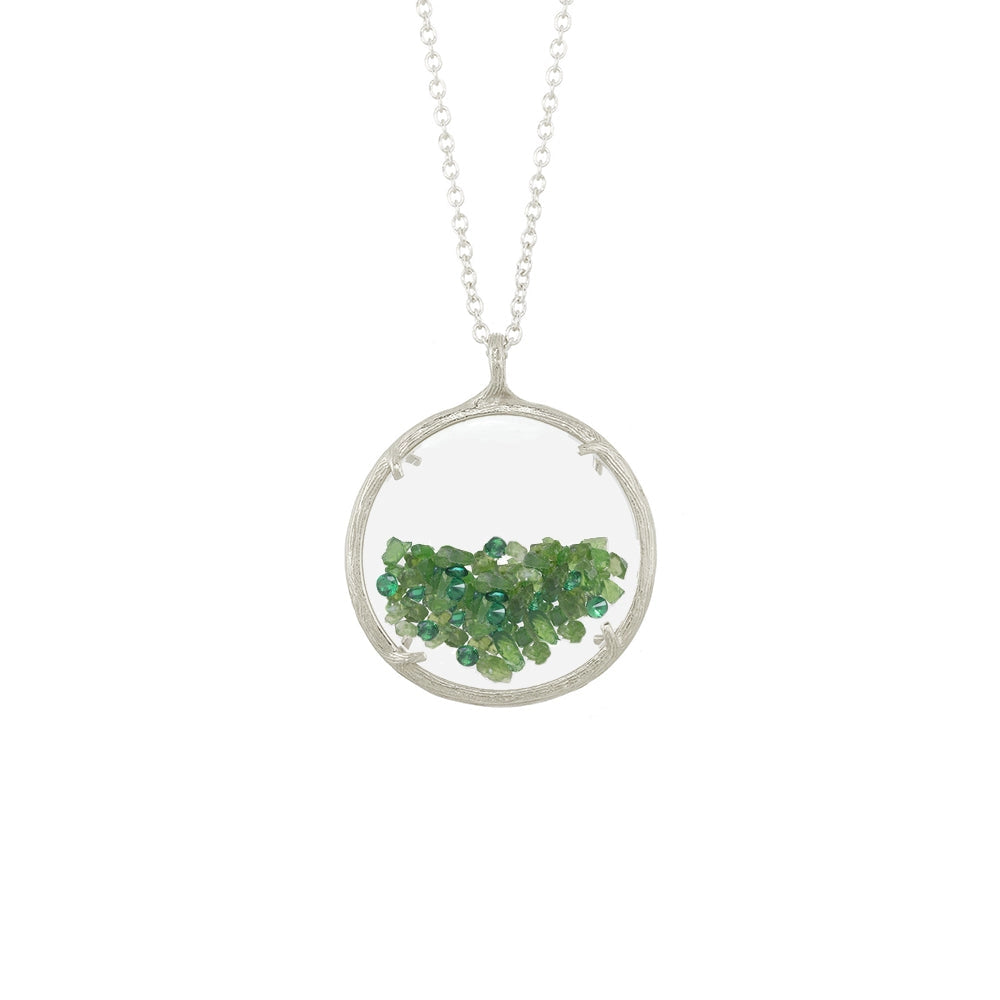 Sterling Silver Shaker Necklace with Crystals