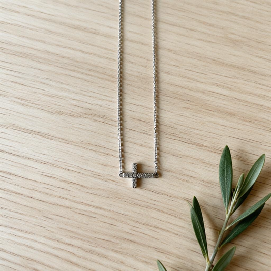 Sterling Silver Petite Horizontal Cross