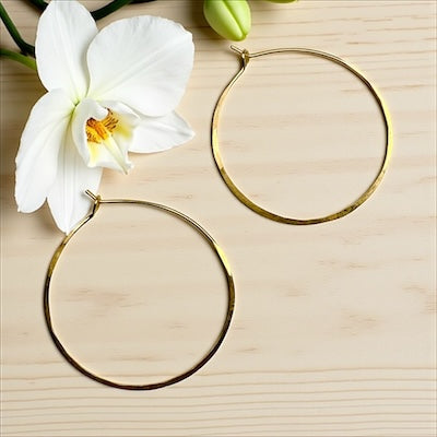 1.5" Gold Filled Simple Hoop Earrings