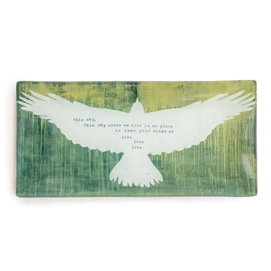 This Sky Bird Decoupage Plate